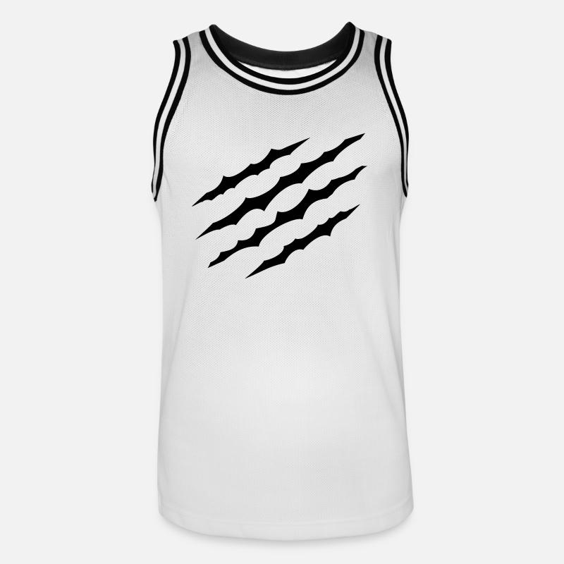 Scratches - Men's Basketball Jersey - white/black