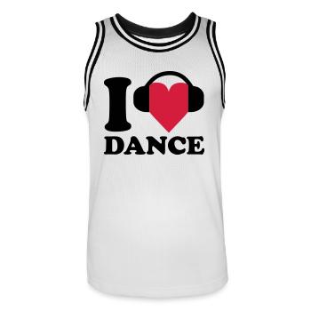 I love Music - Dance - Männer Basketball-Trikot - Weiß/Schwarz - Vorne - AI Model Male 185 dark (185cm)