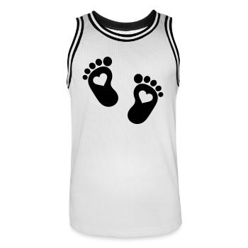 Bébé Pieds - Maillot de basket Homme - blanc/noir - Devant - AI Model Male 185 dark (185cm)