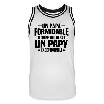 Un Papa Formidable Donne Un Papy Exceptionnel - Maillot de basket Homme - blanc/noir - Devant - AI Model Male 185 dark (185cm)