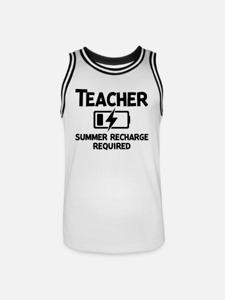 Teacher Summer Recharge Required - Men's Basketball Jersey - white/black