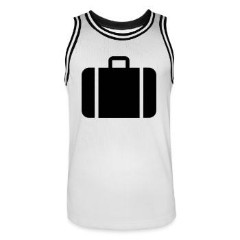 valise,voyage,aéroport,Gare ferroviaire - Maillot de basket Homme - blanc/noir - Devant - AI Model Male 185 dark (185cm)