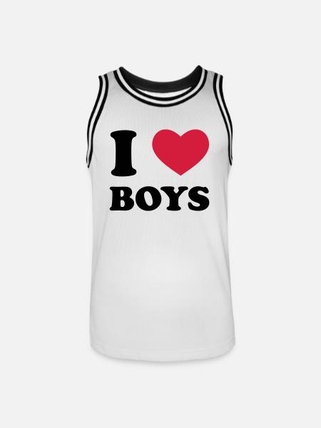 I Love Boys - Men's Basketball Jersey - white/black