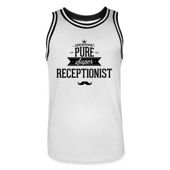 100 percent pure super Portier - Männer Basketball-Trikot - Weiß/Schwarz - Vorne - AI Model Male 185 dark (185cm)