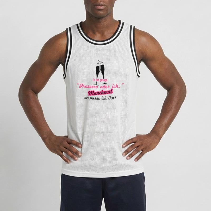 Prosecco oder ich Männer Basketball-Trikot