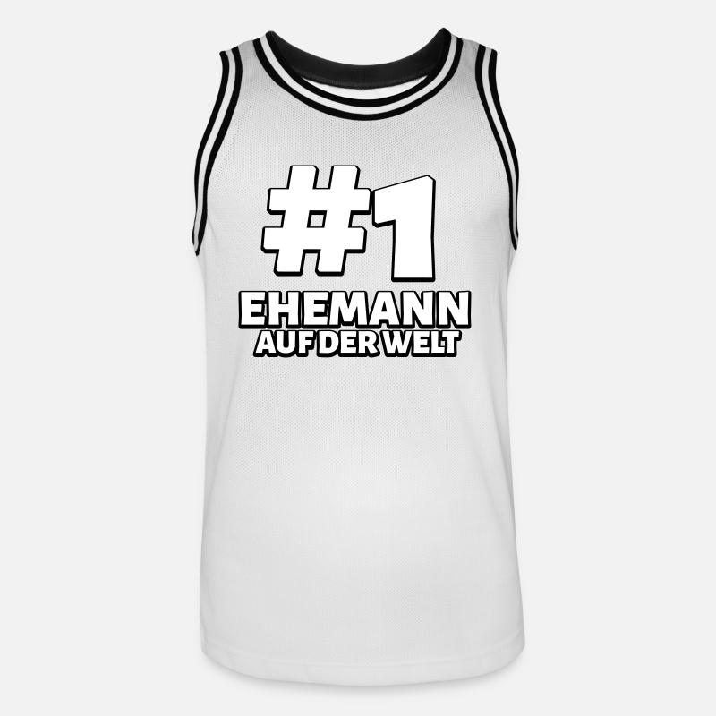 Bester Ehemann Spruch Geschenk - Männer Basketball-Trikot - Weiß/Schwarz