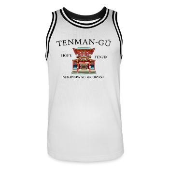 Hofu, Tenman-gu Schrein, Japan, Handzeichnung - Männer Basketball-Trikot - Weiß/Schwarz - Vorne - AI Model Male 185 dark (185cm)