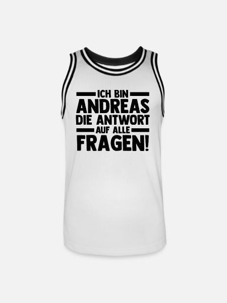 First name Andreas - Men's Basketball Jersey - white/black