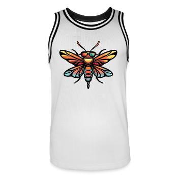 Libellule Bande Dessinée Cool - Maillot de basket Homme - blanc/noir - Devant - AI Model Male 185 dark (185cm)