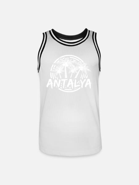 Antalya als Urlaub - Männer Basketball-Trikot - Weiß/Schwarz