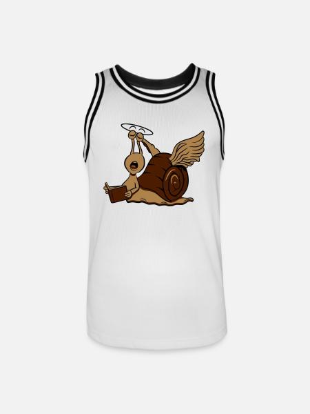 Escargot drôle d'ange - Maillot de basket Homme - blanc/noir