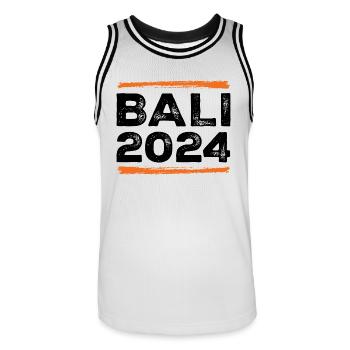 Bali 2024 Saying - Men's Basketball Jersey - white/black - Front - AI Model Male 185 dark (185cm)