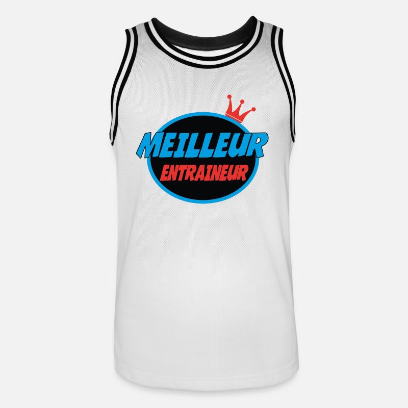 BESTER COACH - Männer Basketball-Trikot - Weiß/Schwarz