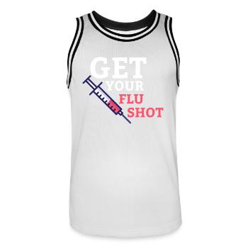 Faites-vous vacciner contre la grippe Aidant - Maillot de basket Homme - blanc/noir - Devant - AI Model Male 185 dark (185cm)
