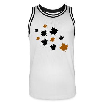 Feuilles d’érable - Maillot de basket Homme - blanc/noir - Devant - AI Model Male 185 dark (185cm)