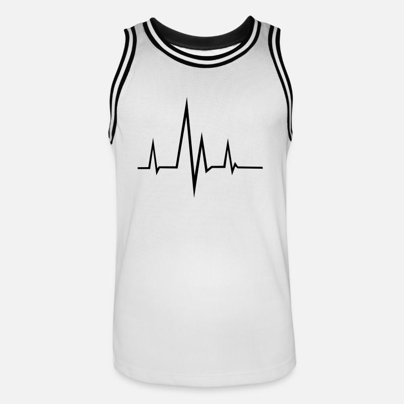 Frequenz - Puls - Männer Basketball-Trikot - Weiß/Schwarz