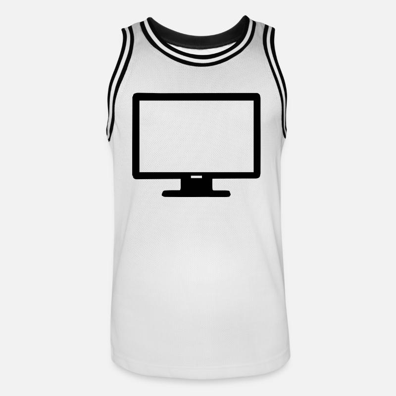 Computer Bildschirm - Männer Basketball-Trikot - Weiß/Schwarz
