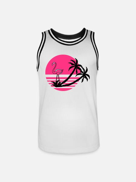 flamingo_island - Männer Basketball-Trikot - Weiß/Schwarz