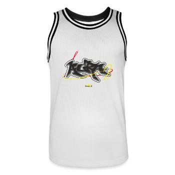 Aura Graffiti - Maillot de basket Homme - blanc/noir - Devant - AI Model Male 185 dark (185cm)