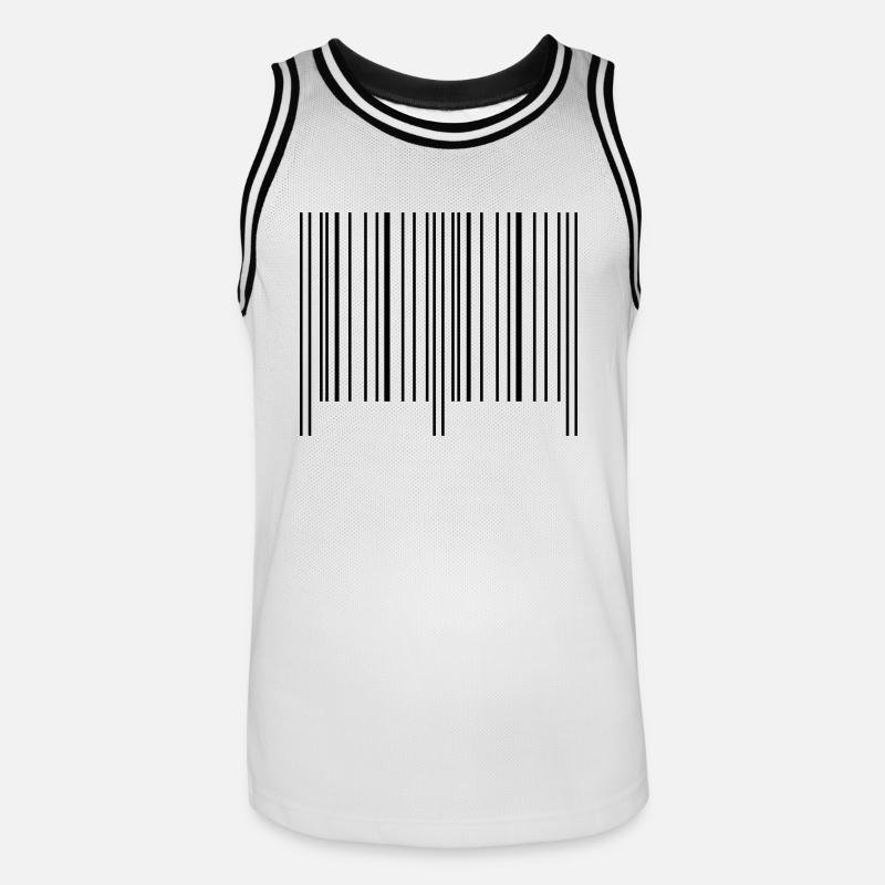 strichcode - Männer Basketball-Trikot - Weiß/Schwarz