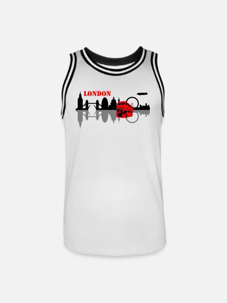 london skyline - Men's Basketball Jersey - white/black
