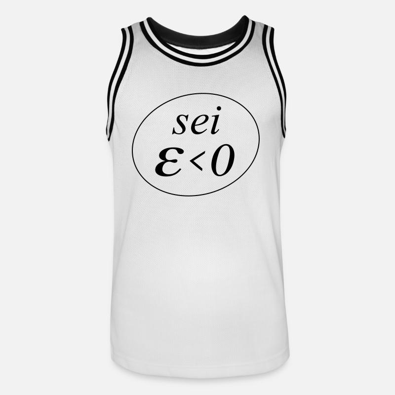 sei Epsilon größer Null - Männer Basketball-Trikot - Weiß/Schwarz