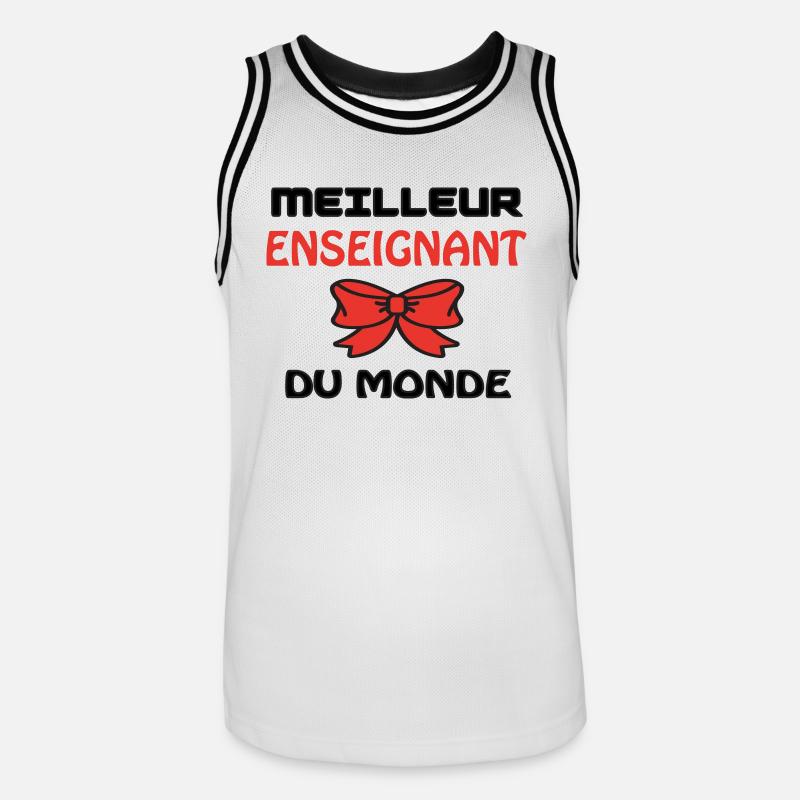 BESTER LEHRER DER WELT - Männer Basketball-Trikot - Weiß/Schwarz