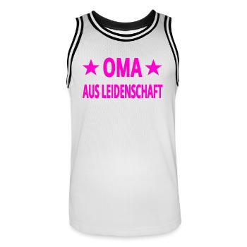 Oma - Männer Basketball-Trikot - Weiß/Schwarz - Vorne - AI Model Male 185 dark (185cm)