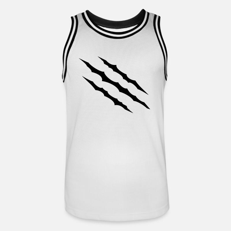Scratches - Men's Basketball Jersey - white/black