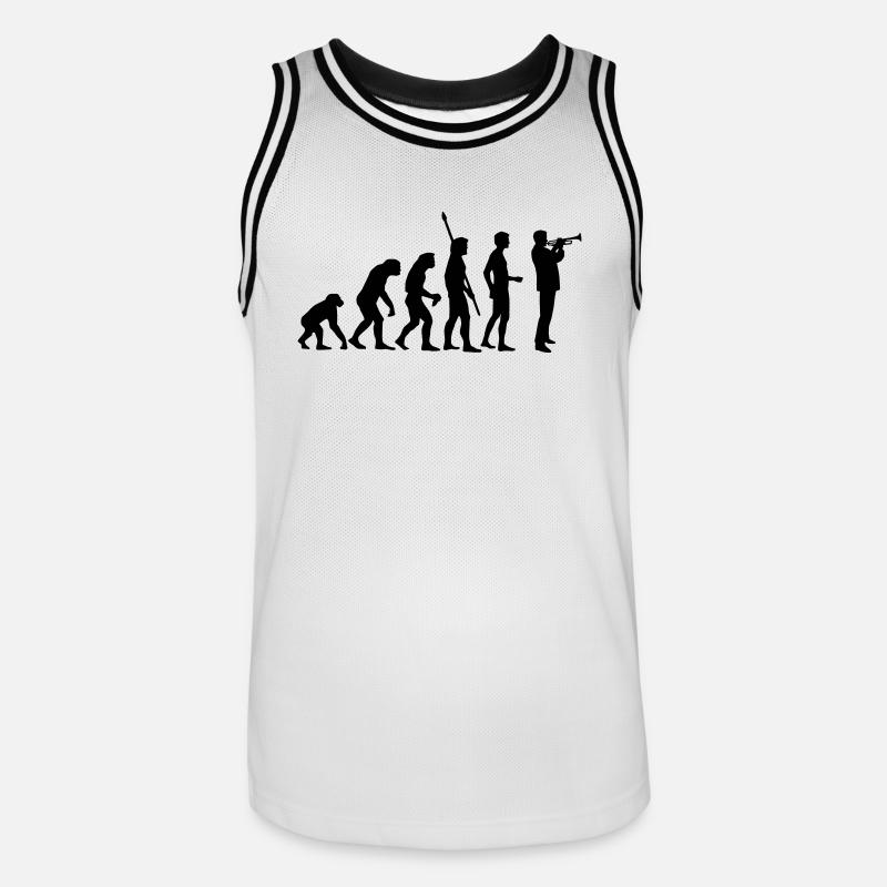 evolution_trompeter - Maillot de basket Homme - blanc/noir