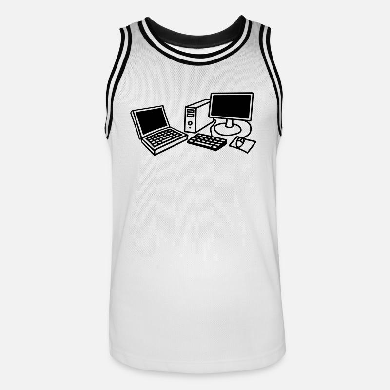 computers_1c - Männer Basketball-Trikot - Weiß/Schwarz