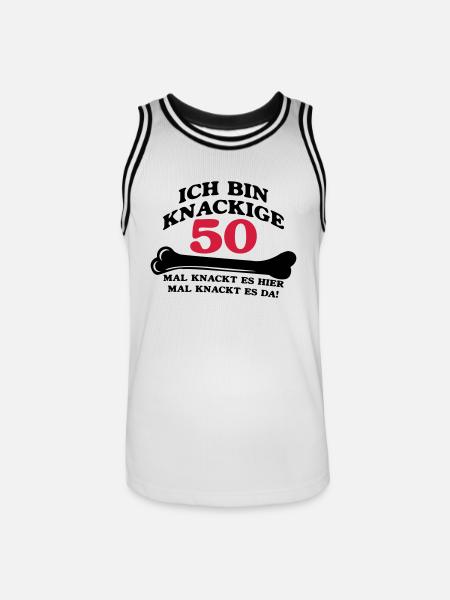 Birthday - I'm 50 Crunchy - Men's Basketball Jersey - white/black