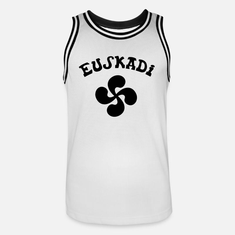 Baskische Quer schwarz Vektor - Männer Basketball-Trikot - Weiß/Schwarz