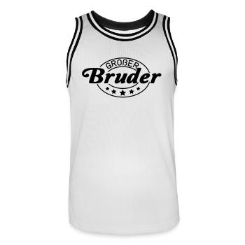 grosser_bruder__f1 - Maillot de basket Homme - blanc/noir - Devant - AI Model Male 185 dark (185cm)