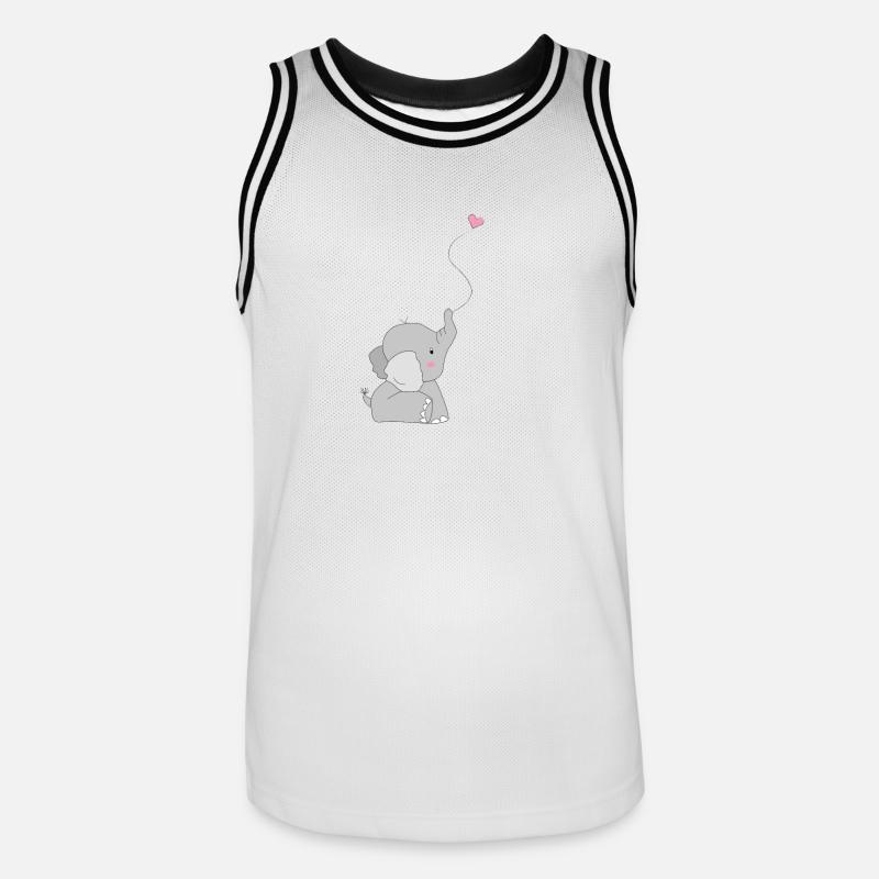 Eddi Elefant - presente - idea actual - Camiseta de baloncesto para hombre - blanca/negro