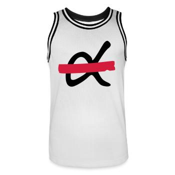NO Macho logo - Maillot de basket Homme - blanc/noir - Devant - AI Model Male 185 dark (185cm)