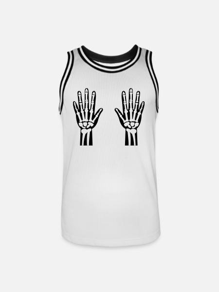 Skeleton Hands 01 - Men's Basketball Jersey - white/black