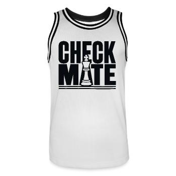 Check Mate für einen Schachspieler - Männer Basketball-Trikot - Weiß/Schwarz - Vorne - AI Model Male 185 dark (185cm)