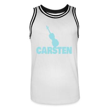Bratsche Carsten - Männer Basketball-Trikot - Weiß/Schwarz - Vorne - AI Model Male 185 dark (185cm)