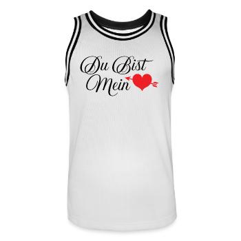Du bist mein Herz - Männer Basketball-Trikot - Weiß/Schwarz - Vorne - AI Model Male 185 dark (185cm)