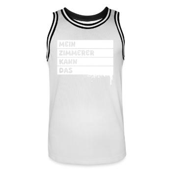 Zimmerer - Männer Basketball-Trikot - Weiß/Schwarz - Vorne - AI Model Male 185 dark (185cm)