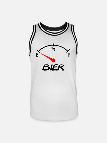 bier - Männer Basketball-Trikot - Weiß/Schwarz
