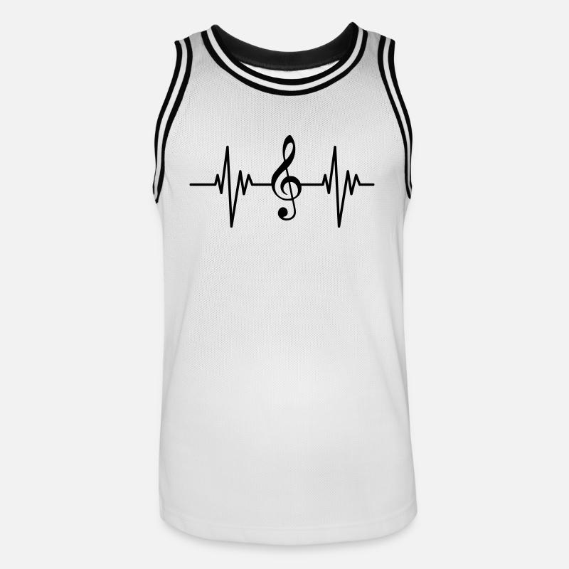 Treble Clef Pulse - Männer Basketball-Trikot - Weiß/Schwarz