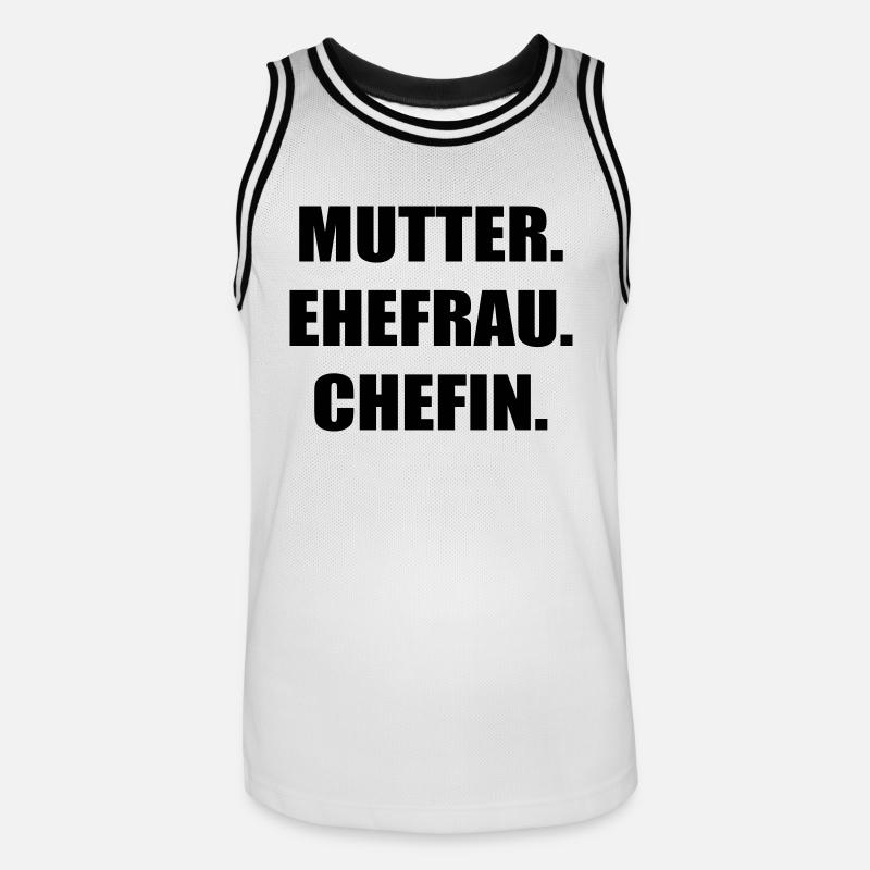 Mère Épouse Chef - Maillot de basket Homme - blanc/noir