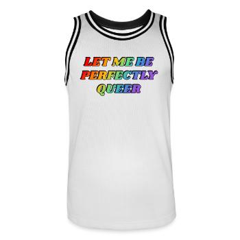 Laissez-moi être parfaitement queer - Maillot de basket Homme - blanc/noir - Devant - AI Model Male 185 dark (185cm)