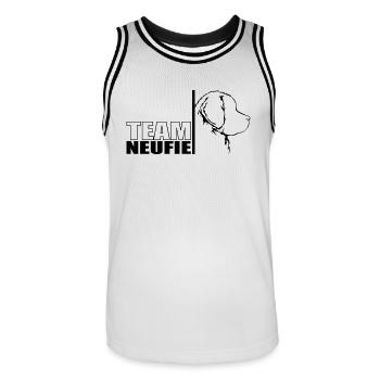 TEAM Neufie Hunde Hund Neufundländer Wilsigns - Männer Basketball-Trikot - Weiß/Schwarz - Vorne - AI Model Male 185 dark (185cm)