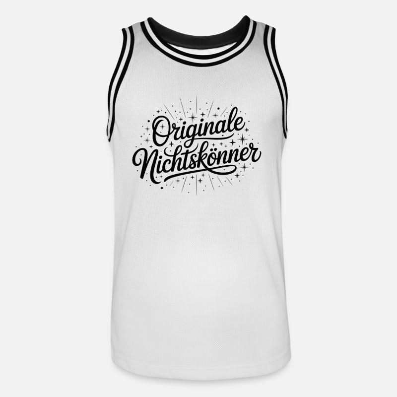 Originale Nichtskönner - Deutsche Memes - Männer Basketball-Trikot - Weiß/Schwarz