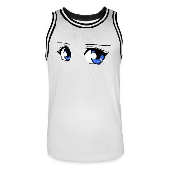 manga eyes - Men's Basketball Jersey - white/black - Front - AI Model Male 185 dark (185cm)