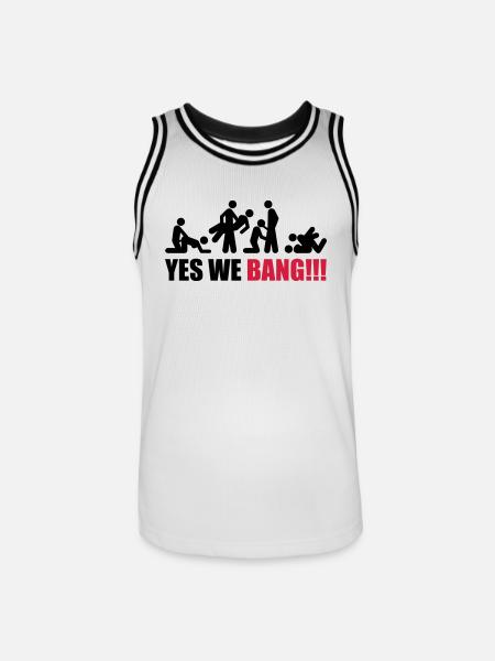 yes we bang - Männer Basketball-Trikot - Weiß/Schwarz