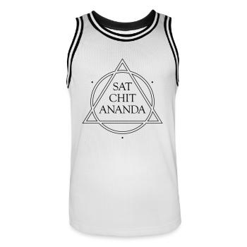 SAT CHIT ANANDA vector - Männer Basketball-Trikot - Weiß/Schwarz - Vorne - AI Model Male 185 dark (185cm)